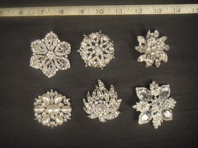 60 pcs Bridal Lot Crystal Rhinestone Vintage style Brooch Bouquet pin BB2