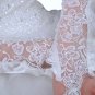 17" Bridal prom sexy Lace white bead Satin Fingerless Gloves S144