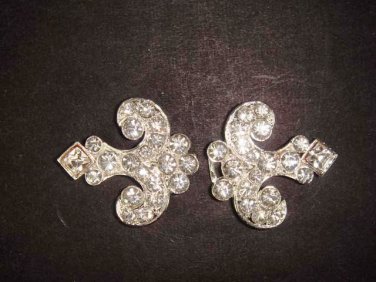 Bridal vintage Rhinestone clasp hook buckle button BU42