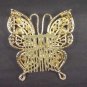 Bridal Rhinestone Butterfly gold tone Headpiece crystal Hair Tiara Comb RB574