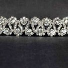 Bridal Rhinestone Crystal Prom 2 row Headpiece Hair tiara Comb RB589