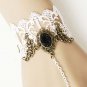 Gothic Lolita Sexy Flower lace black white Belly dance slave bracelet BR321