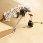 Gothic Lolita Sexy Flower lace black white Belly dance slave bracelet BR321