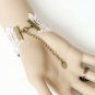 Gothic Lolita Sexy Flower lace black white Belly dance slave bracelet BR321
