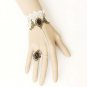 Gothic Lolita Sexy Flower lace black white Belly dance slave bracelet BR321