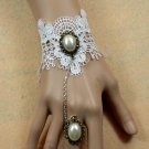 Gothic Lolita Sexy white Bead Belly dance slave bracelet BR324