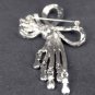 Bridal Flower dangle bow dress decoration crystal Rhinestone Brooch pin PI563
