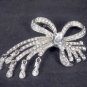 Bridal Flower dangle bow dress decoration crystal Rhinestone Brooch pin PI563
