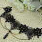 Gothic sexy Lolita Lace Flower bead Black dangle Choker necklace NR286