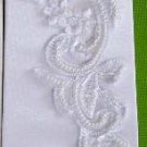 12" Bridal prom sexy Lace Ivory bead Satin Fingerless Gloves S05