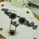 Sexy Belly dance Rhinestone eye mask Black Lace gothic slave Bracelet BR260