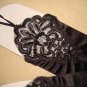 14" Bridal prom ivories red black Lace Satin Fingerless Gloves S14