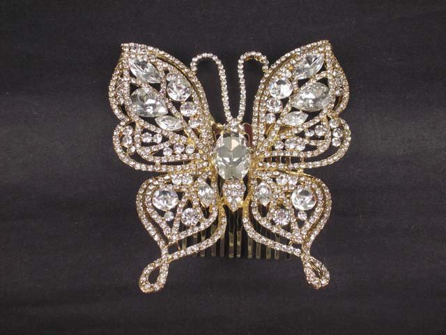 Bridal Rhinestone Heart Headpiece crystal Hair Tiara Comb RB573