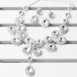 Bridal rhinestone crystal dangle butterfly necklace earring set NR329
