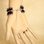 Gothic Lolita Sexy Rose Flower black lace Belly dance slave bracelet BR306