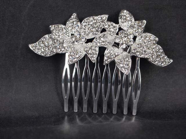 Bridal Rhinestone Crystal Flower Headpiece headdress Hair tiara Comb RB594