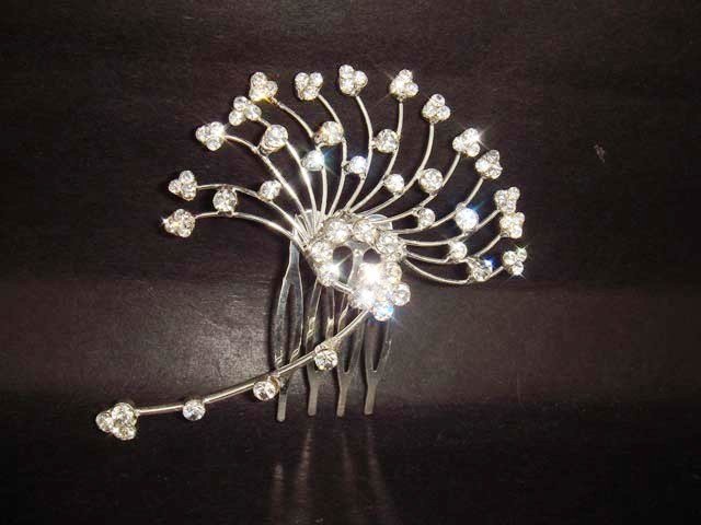 Bridal Leave Crystal Rhinestone Prom Hair Tiara Comb RB302