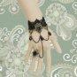 Gothic Lolita Sexy Flower dangle black Belly dance slave bracelet BR327