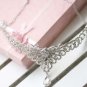 Bridal Rhinestone Crystal Prom Crown dangle Flower Hair tiara necklace HR205