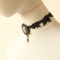 Gothic sexy Lolita Lace Black Bead Faux pearl Choker necklace NR381