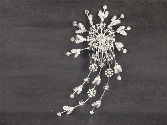 Bridal Rhinestone Flower Headpiece crystal Hair tiara crown Comb RB489