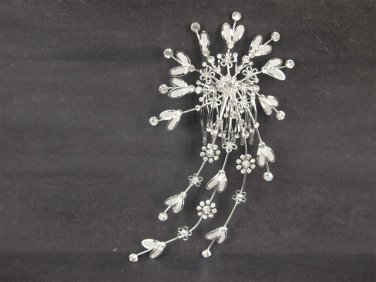 Bridal Rhinestone Flower Headpiece crystal Hair tiara crown Comb RB489