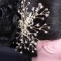 Bridal Crystal Rhinestone gold tone Flower Faux pearl Hair tiara Comb RB627