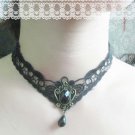Gothic sexy Lolita Lace ribbon Black Choker necklace NR326