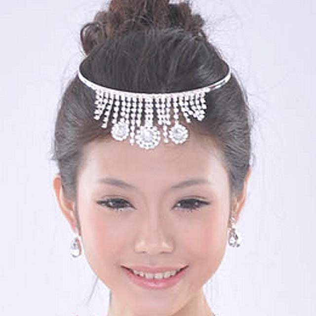 Bridal Rhinestone Crystal dangle Headpiece crown Hair tiara Headband comb HR201