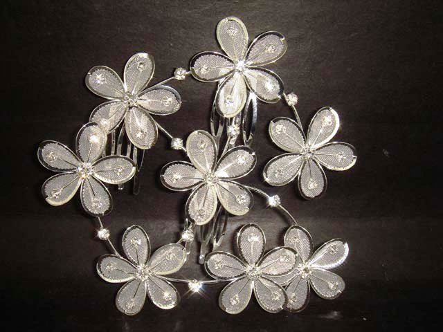 Bridal Rhinestone AB Crystal flower Hair tiara Comb RB180