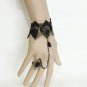 Gothic Lolita Sexy Flower black Belly dance slave bracelet thin hand BR326