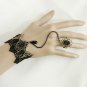 Gothic Lolita Sexy Flower black Belly dance slave bracelet thin hand BR326