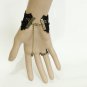 Gothic Lolita Sexy Flower black Belly dance slave bracelet thin hand BR326