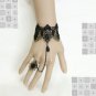 Gothic Lolita Sexy Flower black Belly dance slave bracelet thin hand BR326