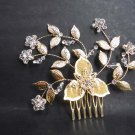 Bridal Crystal Rhinestone silver gold tone Flower Hair tiara Comb RB619