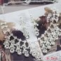 Bridal Rhinestone crystal dangle bling necklace earrring set NR358