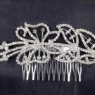 Bridal Crystal Rhinestone Headdress Headpiece Butterfly Hair tiara Comb RB473