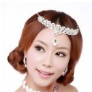 Bridal Wedding Rhinestone forehead band headpiece tearring necklace set NR314