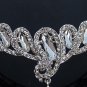 Bridal Wedding Rhinestone forehead band headpiece tearring necklace set NR314