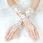 Bridal prom sexy Lace white flower Fingerless Gloves S37