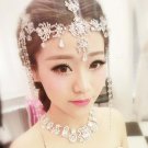 Bridal Rhinestone forehead band dangle headdress topknot Hair tiara HR232