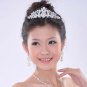 Bridal Butterfly Rhinestone Crystal Swan Hair tiara necklace earring set NR420