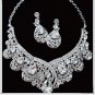 Bridal dangle flower Rhinestone Crystal Hair tiara necklace earring set NR427