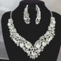 Bridal dangle elegant Rhinestone Crystal Hair tiara necklace earring set NR410