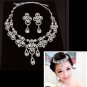 Bridal Rhinestone crystal Topknot dangle earring necklace set NR413