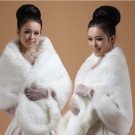 Bridal OFF white Faux Fur Shrug Shawl Cape Wrap BOLERO SF154