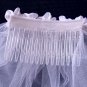 2T Bridal Flower Wedding White Ivory Veil lace edge with comb V11