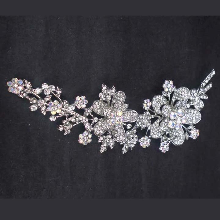 Bridal huge dress decoration crystal flower Rhinestone Brooch pin Pi597
