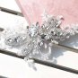 Bridal Rhinestone crystal lace headpiece Adjustable forehead band Tiara HR231