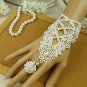 Sexy Belly dance Lolita Crochet flower white Lace gothic slave Bracelet BR325